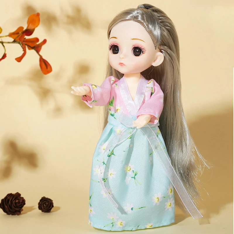 6pcs/set 16cm ob11 bjd Dolls with Clothes 13 Movable Jointed Doll Toys Mini Baby DIY Makeup Toy for Girls Gift Box | Игрушки и хобби