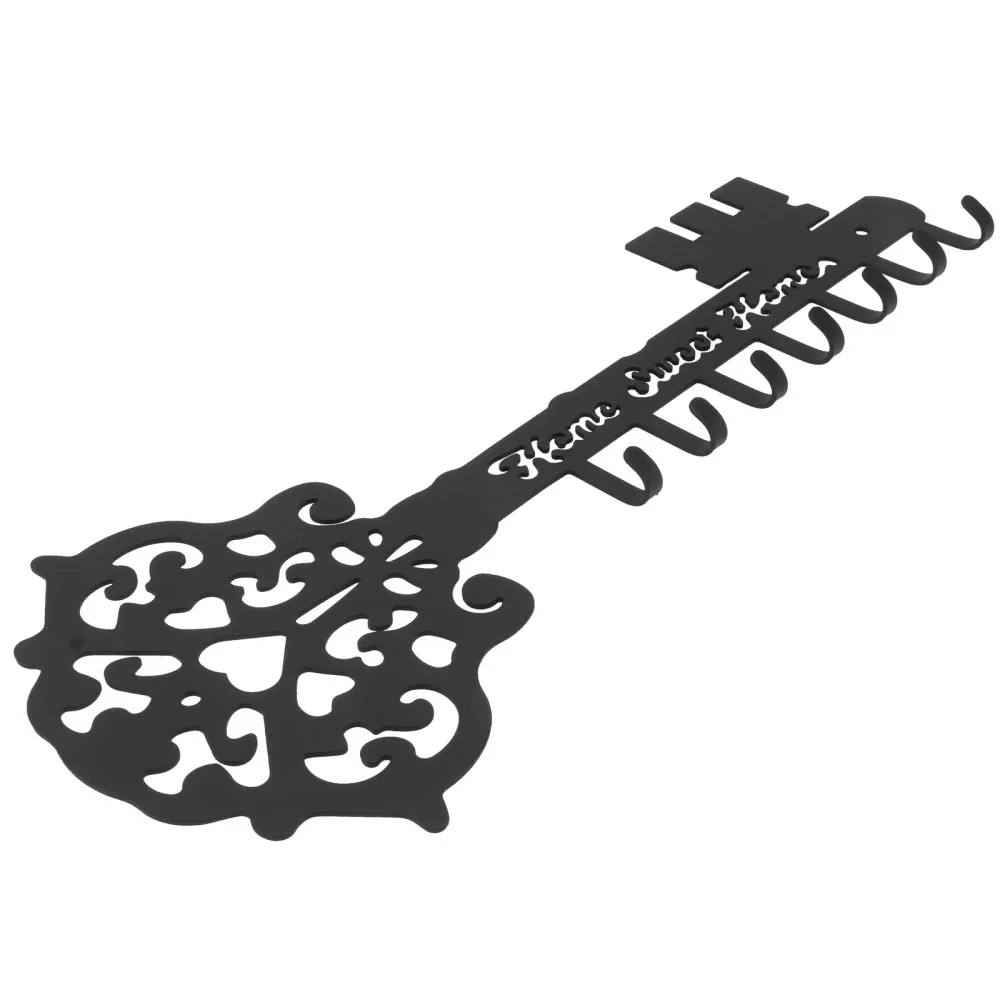 

1Pc Unique Hat Key Wall Hanger Iron Clothes Hanging Rack for Home Black