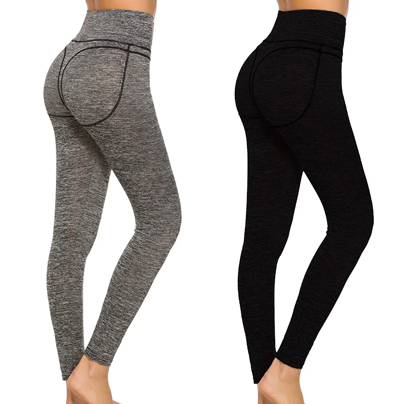 

Women Yoga Pants Lady Solid Elastic High Waist Fitness Sport Pants Feminina Breathable Slim Long Yoga Pant