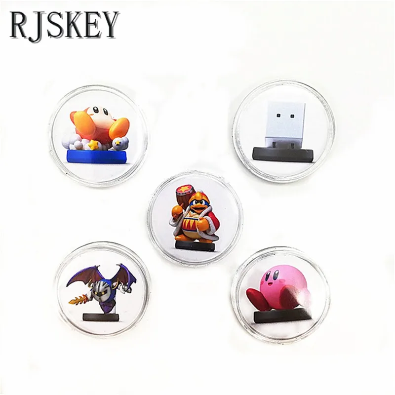 5Pcs Kirby Star 20 шт. Коллекционная монета карта Amiibo Super Smash Bros Настройка данных Ntag215 NFC тег стикер Печатный NS switch Wiiu Быстрая - Цвет: 5Pcs Kirby Star