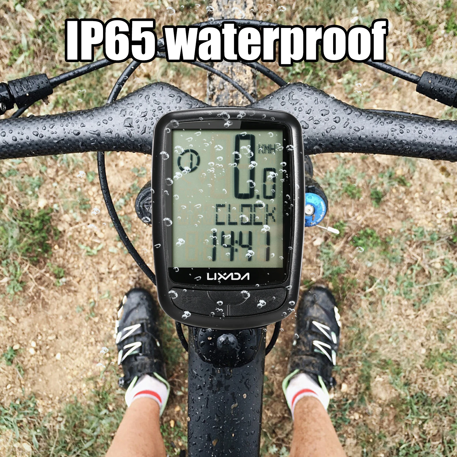 

LIXADA Wireless Bike Computer Multi Functional Large Screen Cycling Computer Mountain Bike Speedometer IP65 Waterproof Odometer