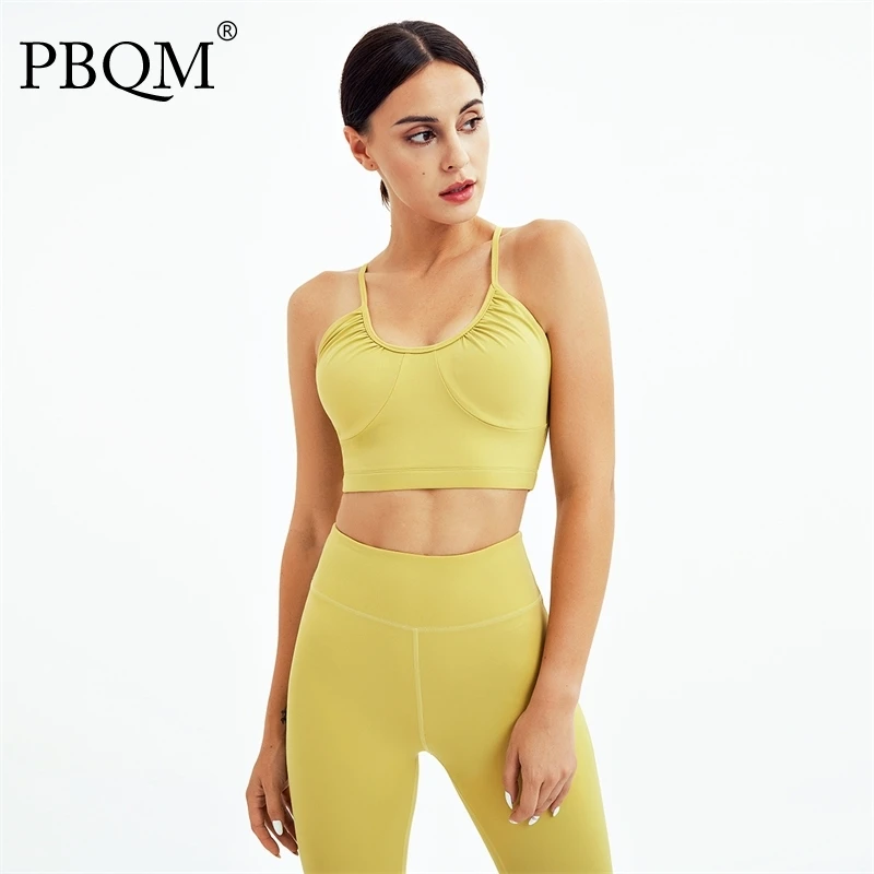 

PBQM двухсторонний формованный костюм для йоги, Женский комплект для фитнеса из 2 предметов, спортивный бюстгальтер, леггинсы для спортзала, О...
