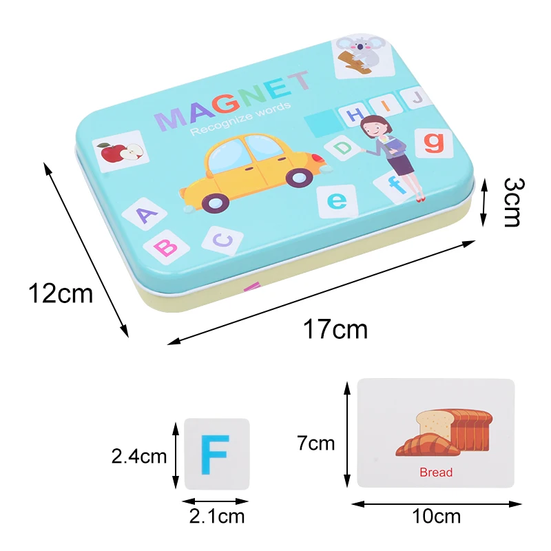 Детские развивающие игрушки железный ящик магнитные головоломки Алфавит слова