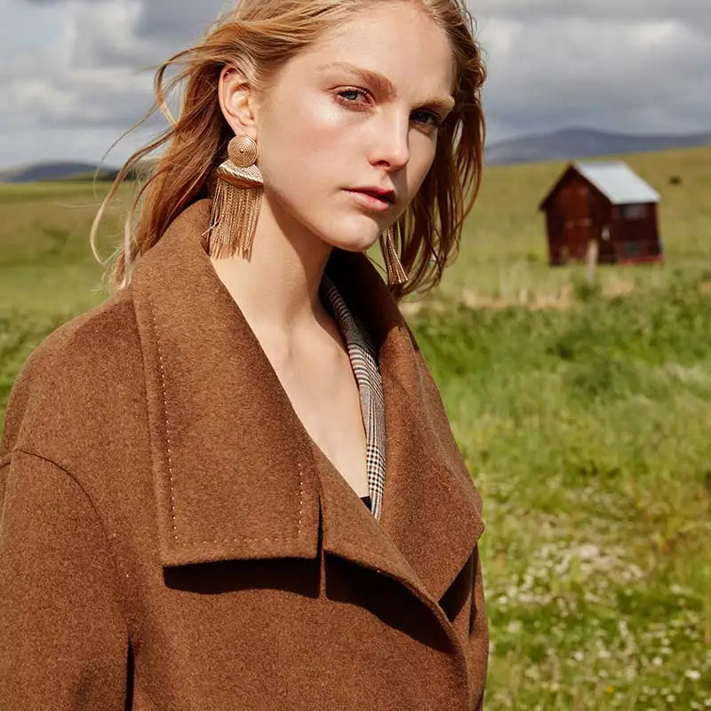Vero Moda Женское зимнее шерстяное пальто с двойными карманами | 318327554