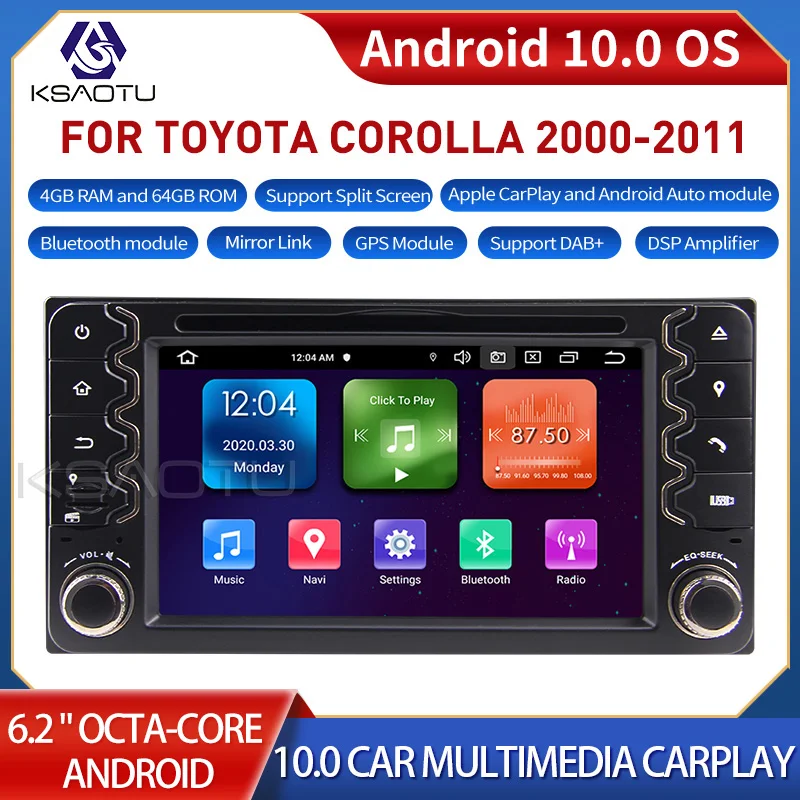 

KSAOTU 6548 6,2 "8-Core Android 10,0 автомобильный стерео Carplay DSP DAB + GPS Wi-Fi USB DVB-T 4G система контроля давления в шинах с can-bus OBD2 для защитные чехлы для сидений, с...