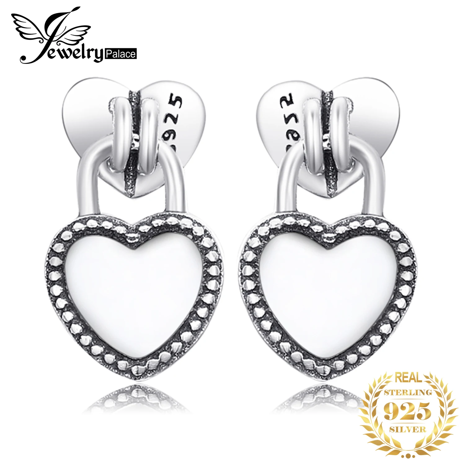 Jewelrypalace 925 стерлингов Серебряные серьги чистого сердца стержня Любовь Модные