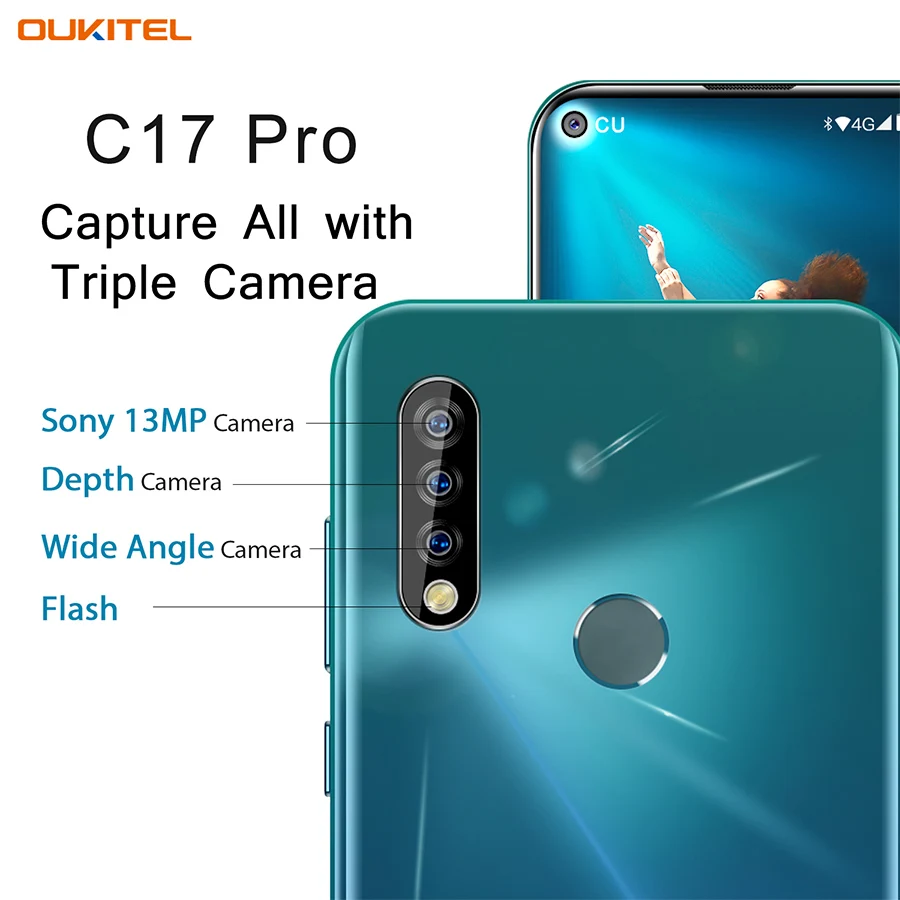 OUKITEL C17 Pro 6,35 ''Android 9,0 19:9 MT6763 4 Гб 64 Гб Смартфон Face ID Octa Core 3900 мАч Тройная камера 4G мобильный телефон