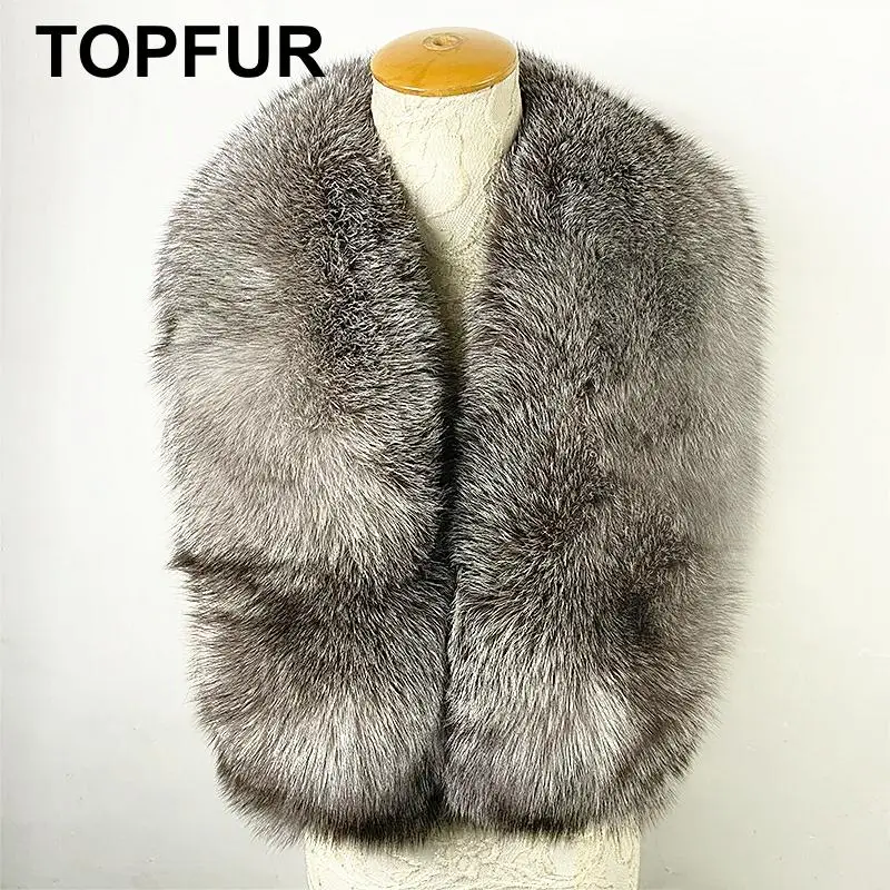 TOPFUR 2019 Новый Модный зимний женский шарф настоящий синий меховой для женщин