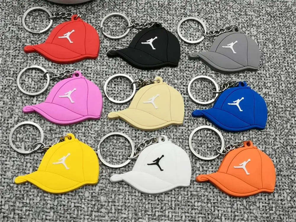 Милый брелок мини Силиконовый Jordan cap Форма брелок Женский Мужской Детский подарок брелок баскетбольные кроссовки Porte Clef