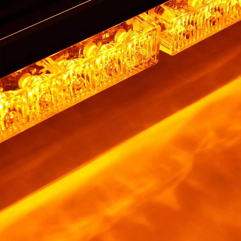 

26.6 inch 54 Led Car Amber Double-Sided Flashing Strobe Light Work Light Bar 54 Led Car Warning Light 7 Modes