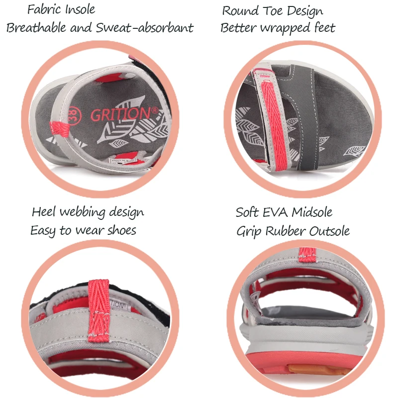 GRITION 2020 женские сандалии для улицы летние пляжные на плоской подошве с ремешком