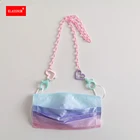 Красочные Акриловые звенья для девочек, цепочка с подвеской в виде сердца, любовного мультфильма, очков, маски, цепочки, шейные ремешки, шнурки для детей и женщин, оптовая продажа