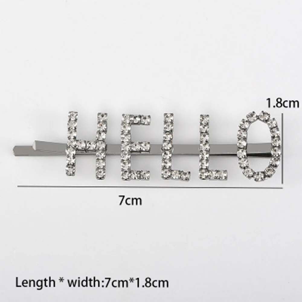1 шт. буквы со стразами заколки металлические для волос Заколки головные уборы