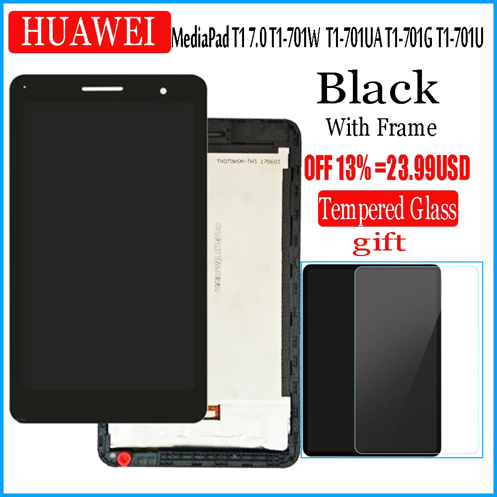 С рамкой ЖК дисплей и с сенсорным экраном для HUAWEI MediaPad T1 7 0 701 701U 701UA дигитайзер|huawei