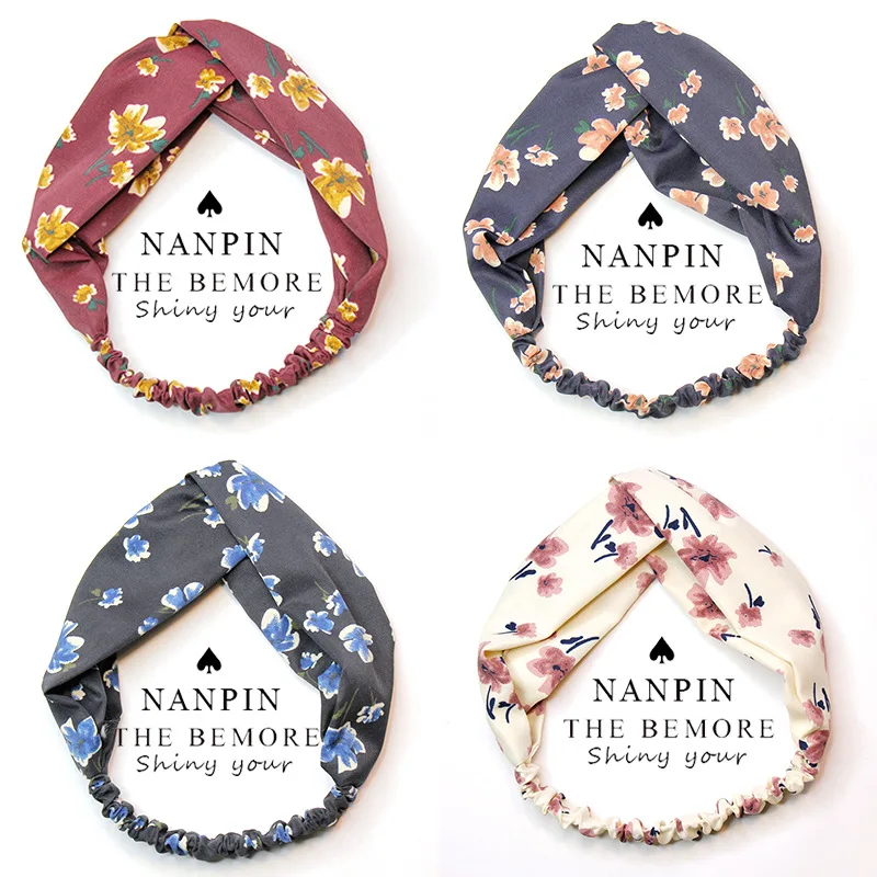 Повязка на голову с цветочным рисунком модная Оригинальная летняя повязка 2018 |