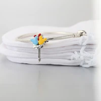 925 sterling silver enamel mickey tassel pendant multicolor enamel charm bracelet diy jewelry making for original pandora