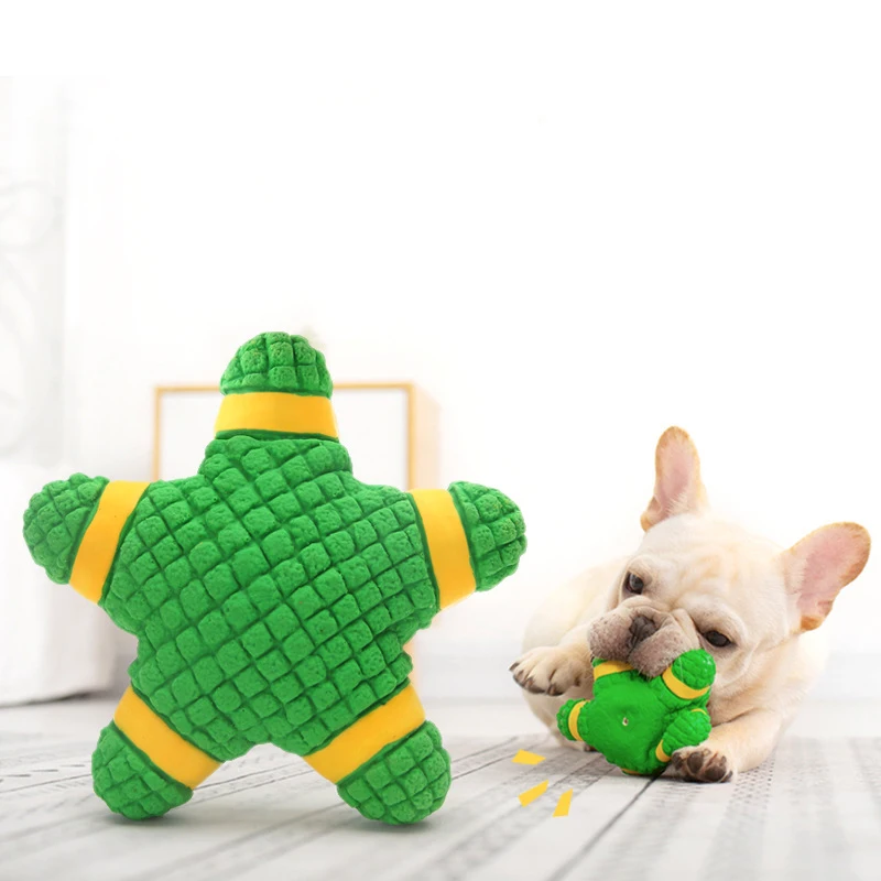 Латексные игрушки со звездами Забавный бульдог щенок для кусания регби футбола