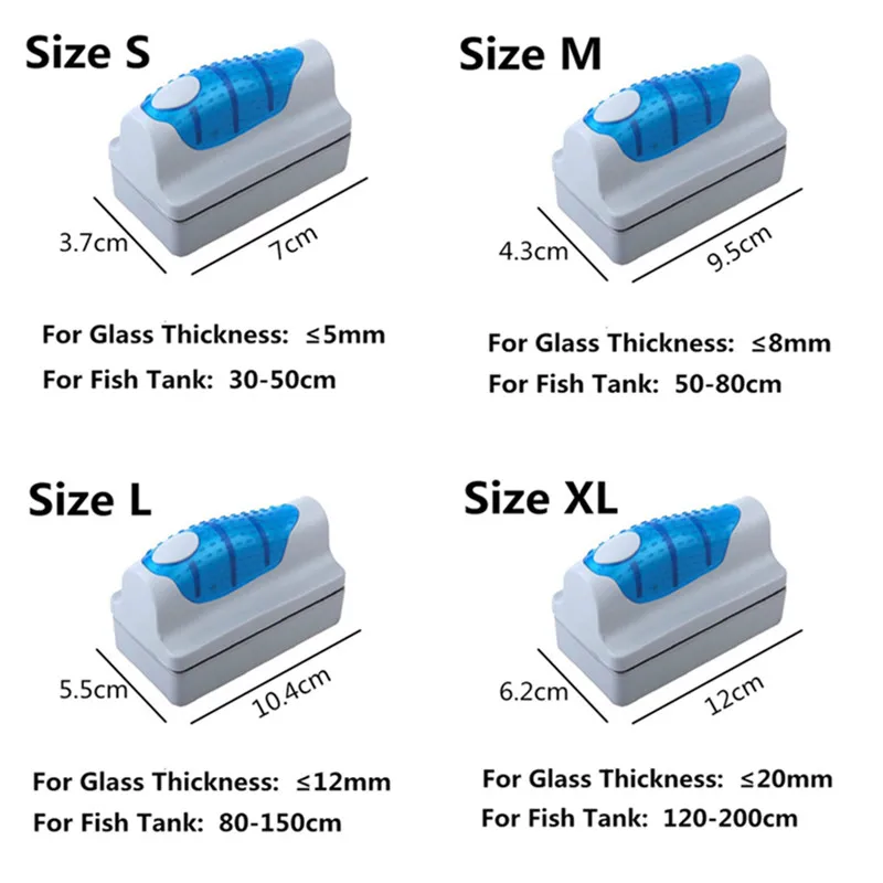 Easy Cleaning Aquarium Window Magnetic Brush Cleaner Fish Tank Glass Floating Algae Scraper Magnet | Дом и сад