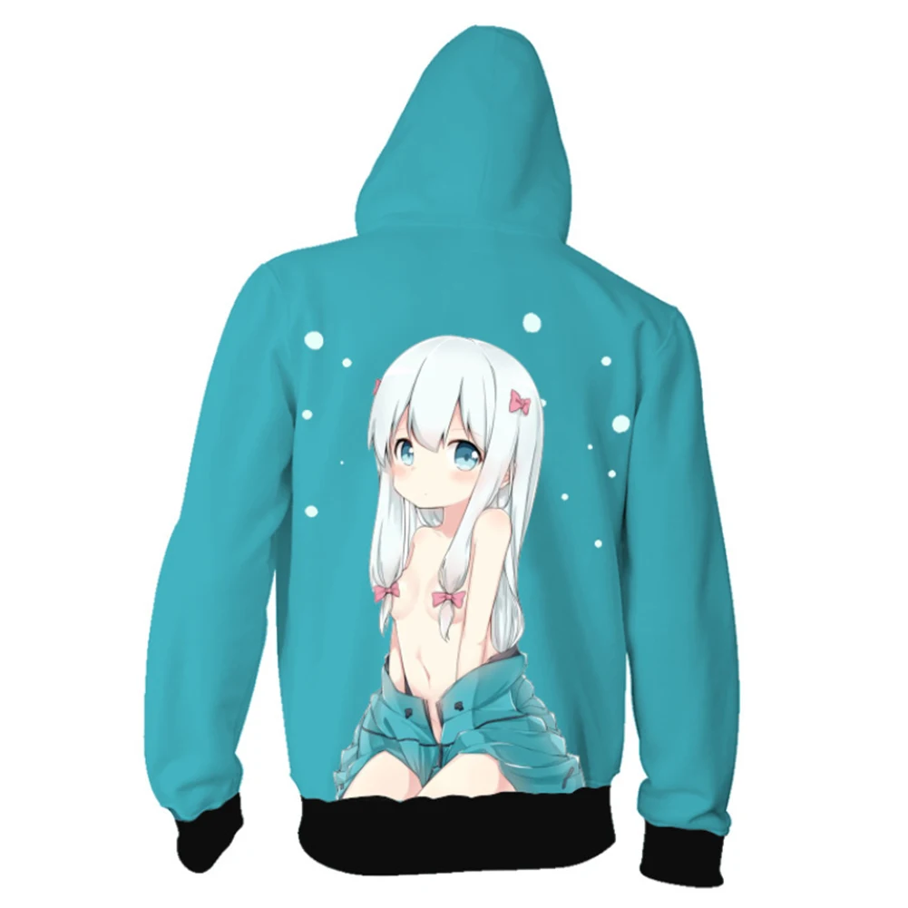 

Anime Eromanga Sensei Izumi Sagiri Cosplay Print Hoodie Zipper Zip Up Jacket Hooded Coat