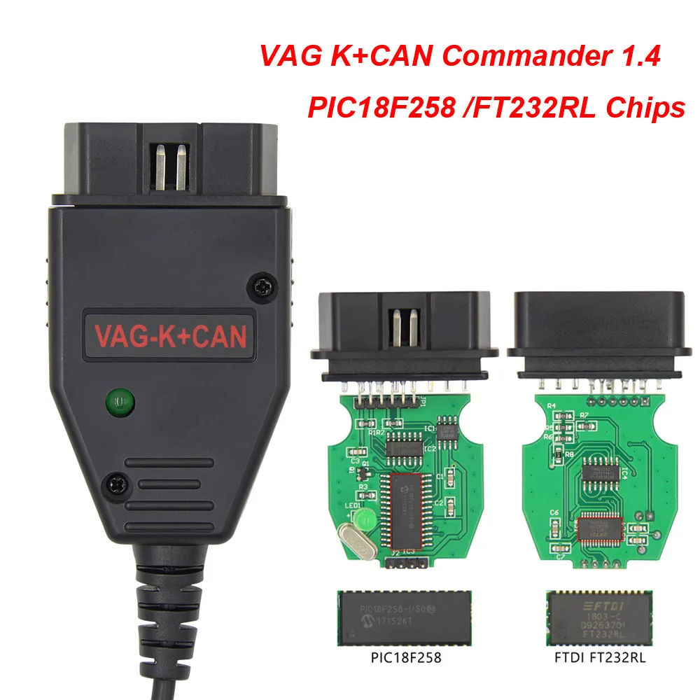 VAG K + CAN Can Commander 1 4 PIC18F258 FTDI OBD OBD2 автомобильный диагностический инструмент кабель