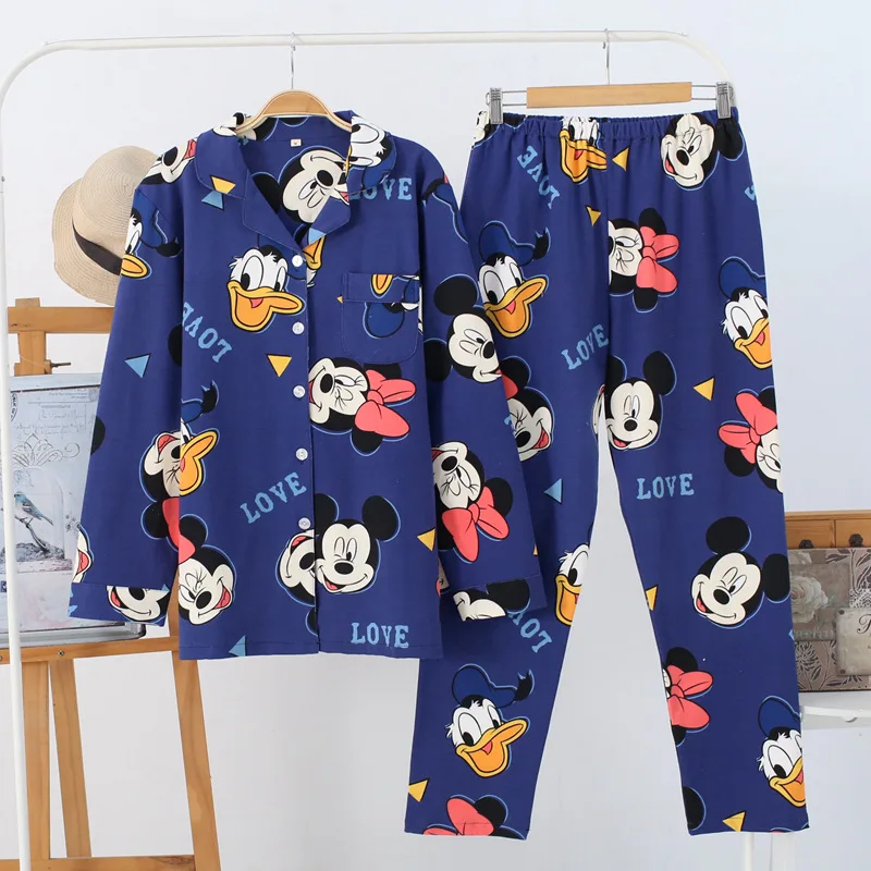 Одежда для сна Disney из 100% хлопка родителей и детей кардиган с Микки Маусом Минни