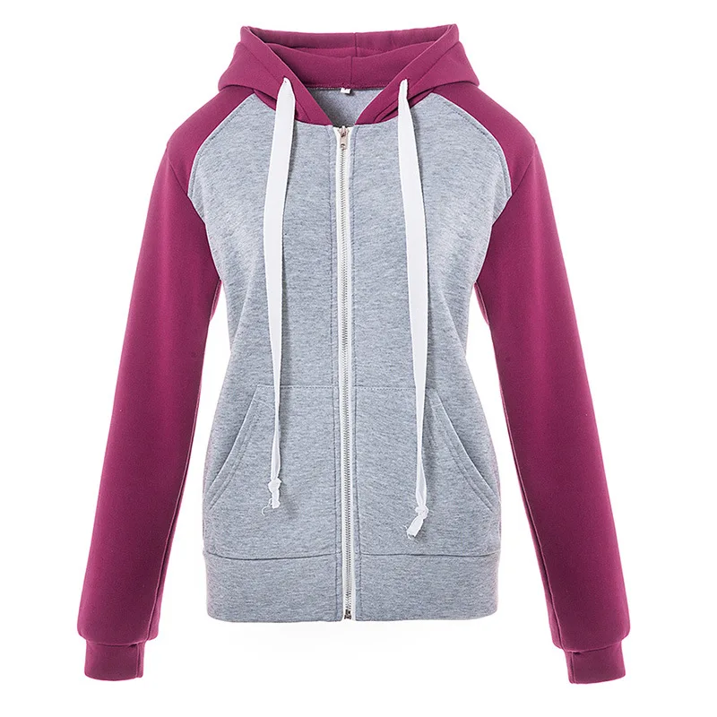 

Winter women's jacket sweatshirt new thick zipper big pocket sweatshirt solid color coating Korean loose wild hoodie