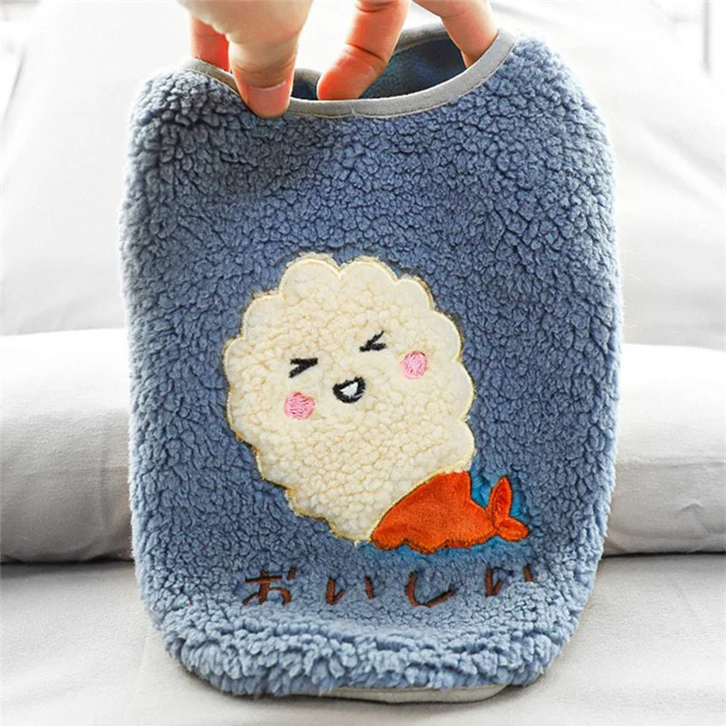 

Cute Pet Winter Warm Clothes Dog Round Neck Fleece Sleveless Vest For Small Dogs Cats Suit For Chihuahua French Bulldog Clothing