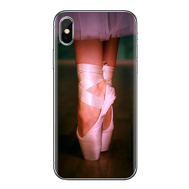 For iPhone XS Max XR X 4 4S 5 5S 5C SE 6 6S 7 8 Plus Samsung Galaxy J1 J3 J5 J7 A3 A5 TPU Cover Silk Ballet Shoes Pointe Pattern |