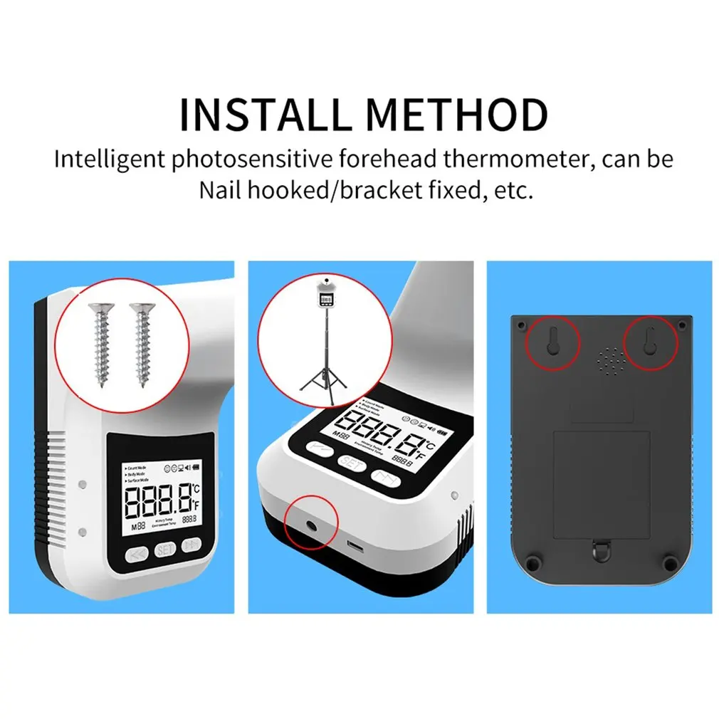 

Free Shipping K3 Wall Non-contact Infrared Thermometer Digital K3pro Forehead Hand Temperature Sensor LaserGun With Fever Alarm
