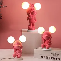 New Cartoon Mickey/Minnie Table Lamp Designer Desk Lamp Living Room Decor Children Princess Room Bedside Lamp Pink Cute Sconce
