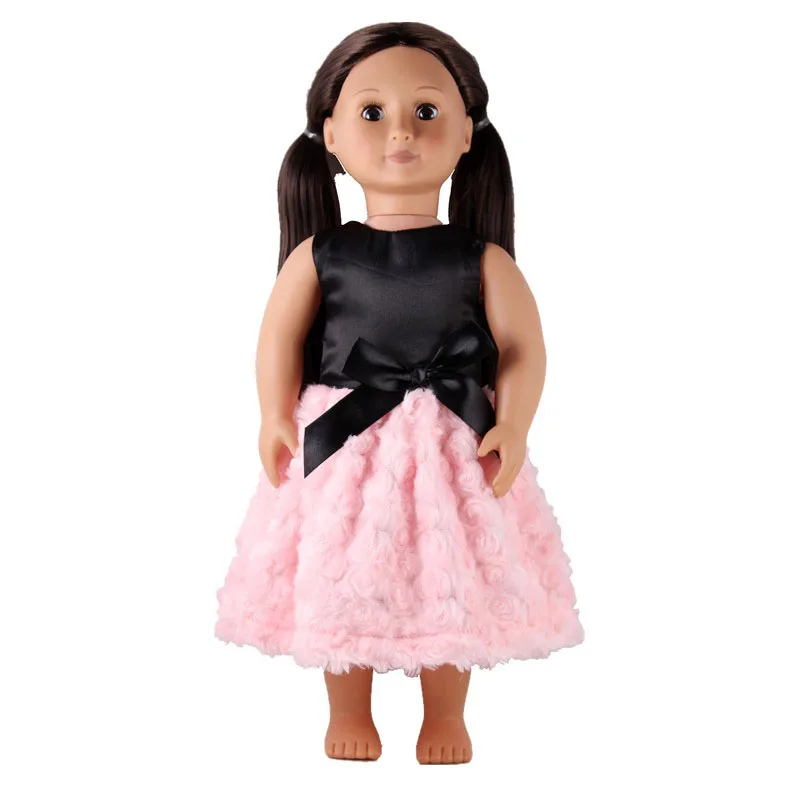 Одежда для кукол черный и розовый цвет роскошный наряд платье куклы 45 см кукла