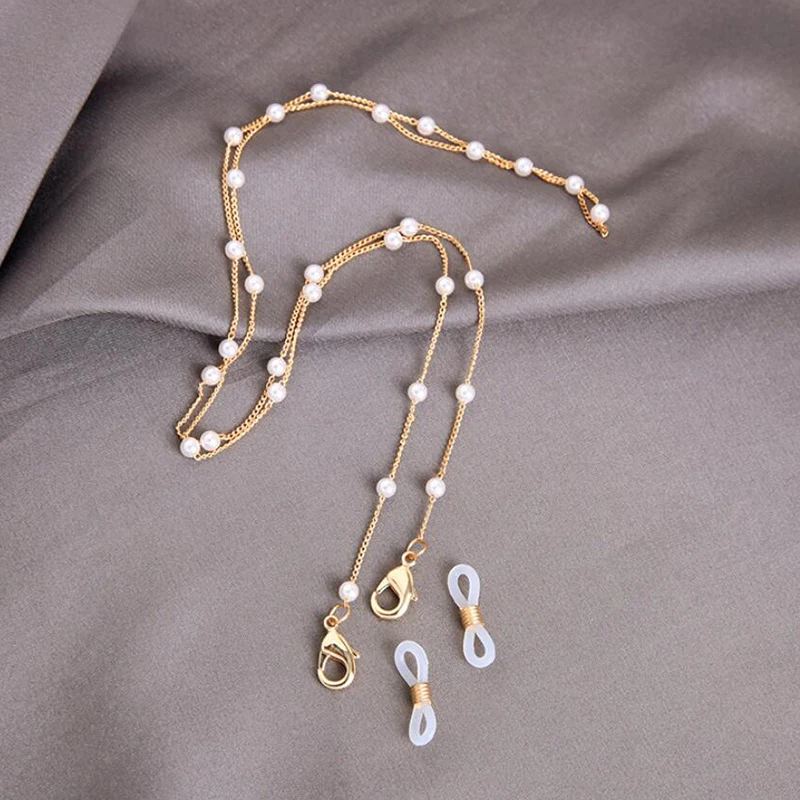 

Sunglasses Masking Chains For Women Acrylic Pearl Crystal Eyeglasses Chains Lanyard Glass 2021 New Fashion Jewelry Wholesale