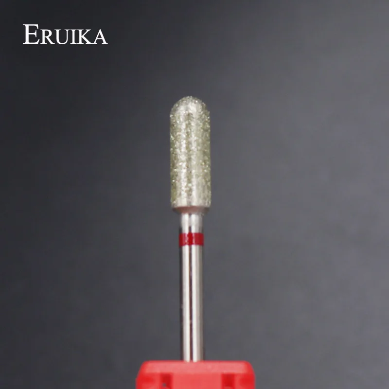ERUIKA, 1 шт., Алмазная дрель для ногтей, гладкое цилиндрическое сверло, электрическая пилка, резак для ногтей, маникюрный аппарат, профессиональный инструмент для ногтей