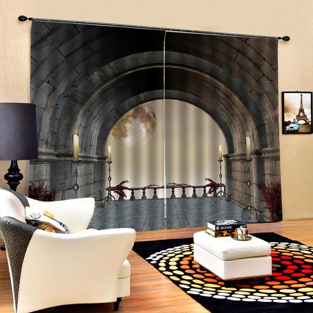 Стереоскопические занавески s индивидуального размера роскошные затемняющие 3D