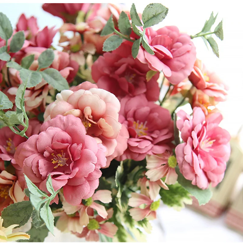 Высококачественный 1 букет искусственных цветов Шелковый цветок Европейская