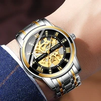 new men automatic mechanical watches coated glass scratch water resistant hollow skeleton business relogio masculino