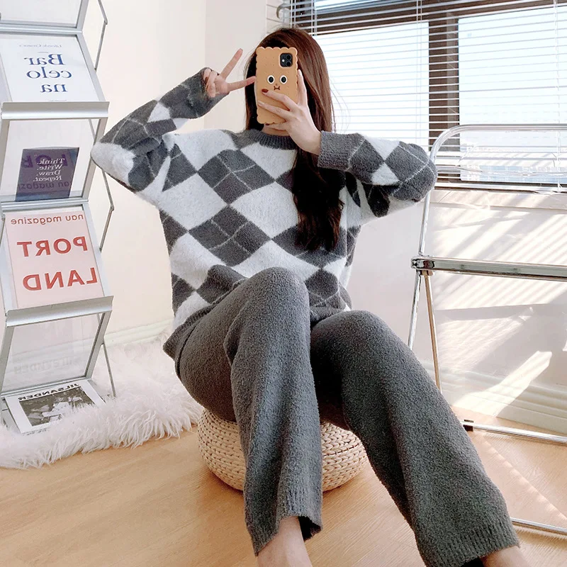 구매 2021 새로운 소프트 잠옷 세트 여성 라운지 착용 잠옷 가을 새로운 두 조각 PJS 정장 캐주얼 Nightwear 따뜻한 란제리 Homewear 저렴한 2021 새로운 소프트 잠옷 세트 여성 라운지 착용 잠옷 가을 새로운 두 조각 PJS 정장 캐주얼 Nightwear 따뜻한 란제리 Homewear