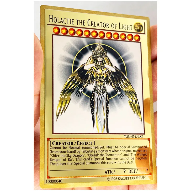 Золотая металлическая открытка Yu Gi Oh DIY голубые глаза белый дракон черный