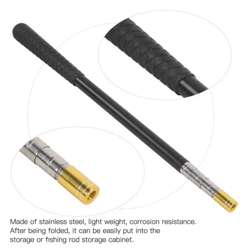Телескопическая рыболовная мини-удочка из нержавеющей стали 3/5 секций 40-150 см/39-70