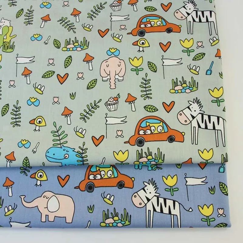 100% хлопчатобумажная саржевая ткань мультяшное животное одежда сделай сам платье