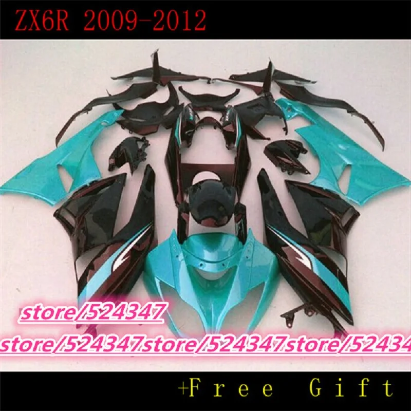 Для KAWASAKI NINJA жемчужно-синий для ZX636 ZX-6R 2009 2010 2011 2012 ZX 636 600CC 6R ZX-636 ZX6R 09 10 11 12 обтекатель