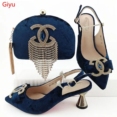 Doershow/Новое поступление комплект из свадебных туфель и сумочки в африканском