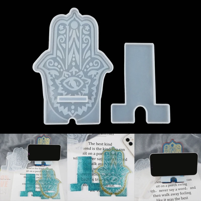 

Crystal Epoxy Resin Mold Cellphone Bracket Holder DIY Crafts Casting Tool Mobile Phone Stand Silicone Mould