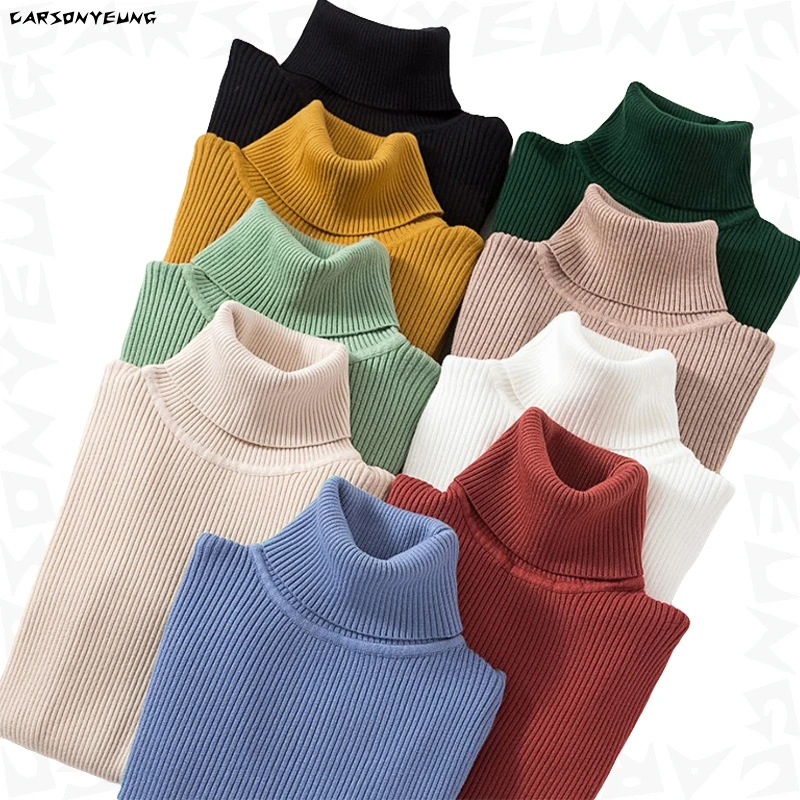 

Женский трикотажный пуловер в рубчик, с высоким воротником