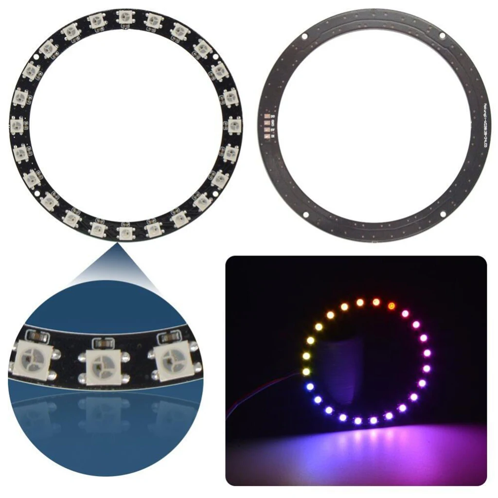 Светодиодное кольцо RGB с 24 битами WS2812 5050 кольцевая лампа со встроенными