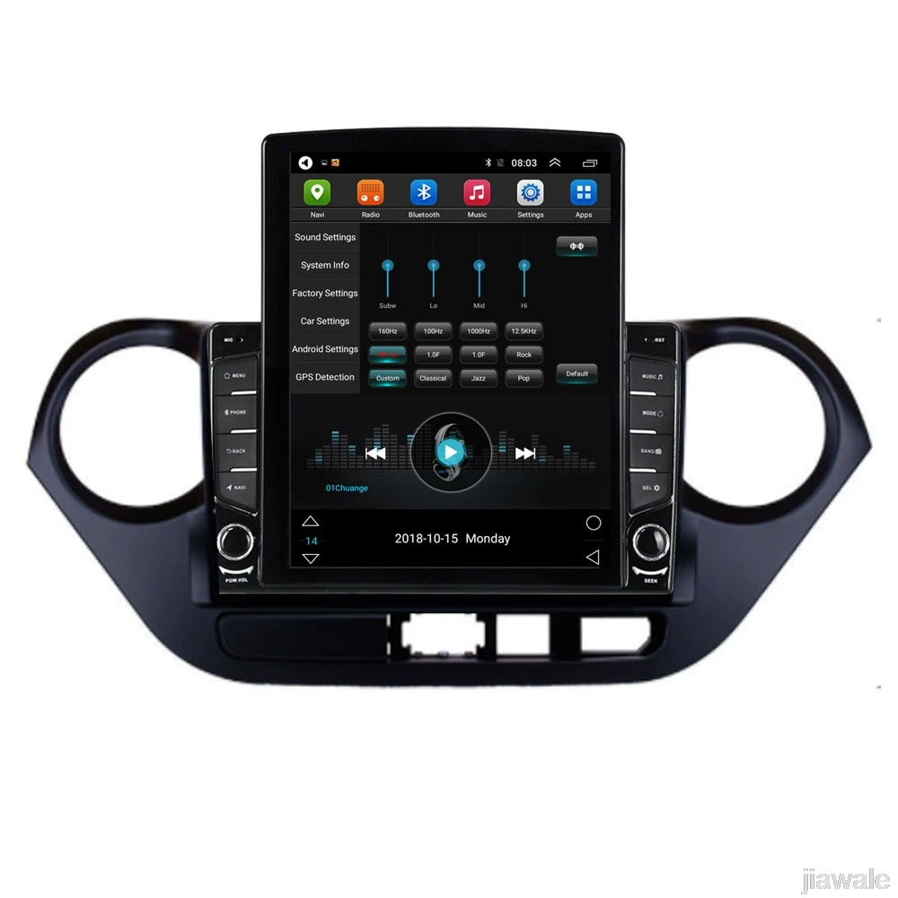 

9.7" octa-core tesla style vertical screen Android 10 Car GPS video Multimedia for Hyundai I10 2014-2016