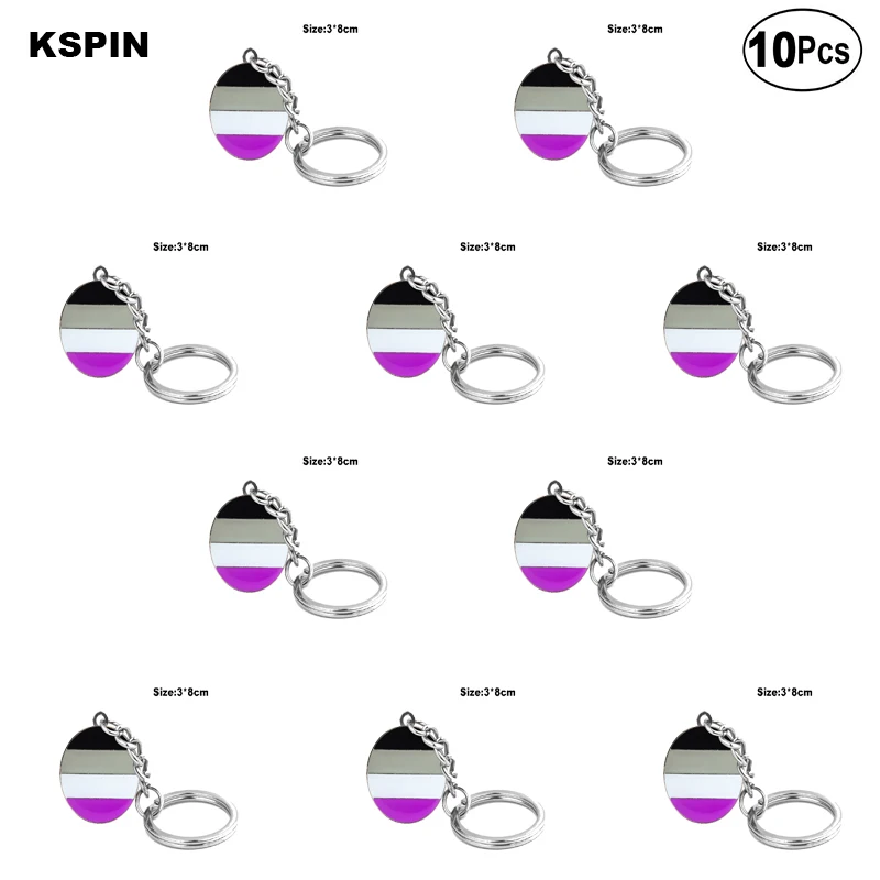 Asexual Pride Key Ring булавка для лацкана значок с флагом брошь значки 10 шт. в