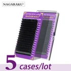Ресницы для наращивания NAGARAKU, Длинные Накладные ресницы из Натурального Волоса, 5 лотковнабор, высокое качество, синтетические Материал норка