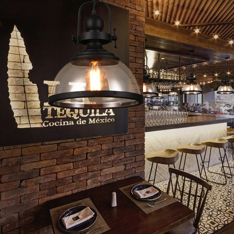 Деревенский Лофт стеклянная люстра из кованого железа ретро промышленный