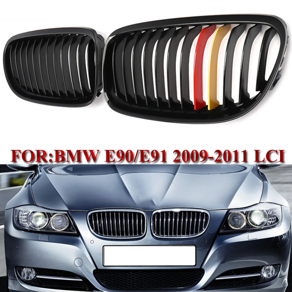Для BMW 3 series E90 E91 LCI 325i 328i 335i 2009 2010 2011 Автомобильный бампер глянцевый черный M Color